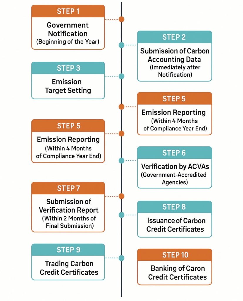 Lays down the steps of CCTS India compliance and their deadlines CCTS India compliance steps and their timelines