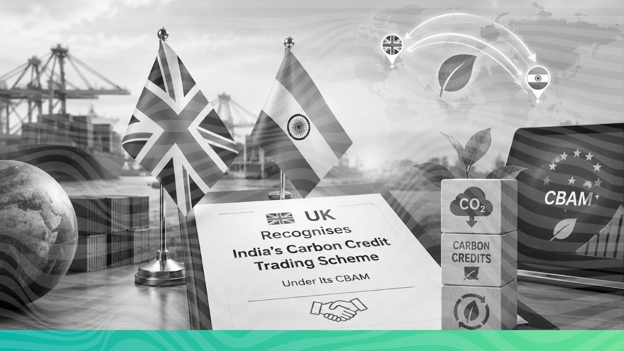 UK CBAM India CCTS policy recognition and carbon credit trading scheme alignment for Indian exporters